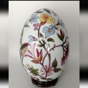 Large Asian‎ inspired porcelain floral egg
